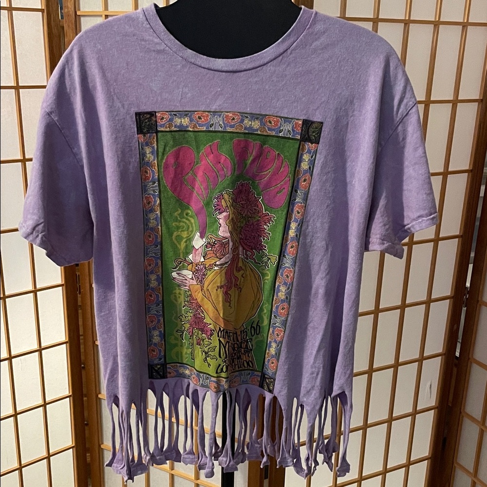 Pink Floyd Lavender Fringed Festival  T-Shirt